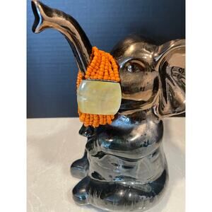 Beaded Bracelet orange multi strand faux seashell square fashion summer jewelry